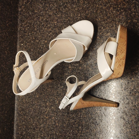 Chalk White Platform High Heel Dressy Sandals By Franco Sarto - Picture 2 of 16